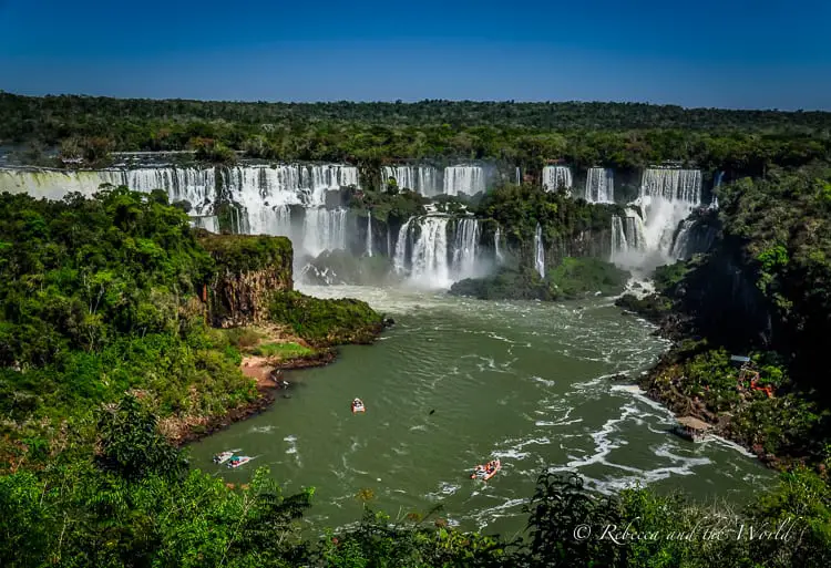 Should you visit Iguazu Falls Argentina or Brazil side? I say both! Read on for a guide on how to see both sides of the waterfalls, how to get here and where to stay. | #argentina #brazil #iguazufalls #nature #travelguide #waterfalls #puertoiguazu #fozdoiguazu #naturalwonders