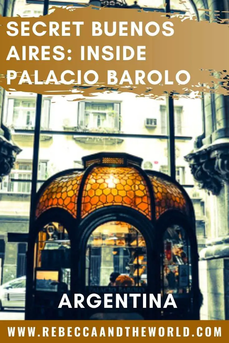 One of Buenos Aires' hidden secrets is Palacio Barolo - a gorgeous building inspired by Dante's Divine Comedy. Join one of the Palacio Barolo tours to get a sneak peek inside this unique building. | #buenosaires #argentina #buenosairestours #palaciobarolo #palaciobarolobuenosaires #palaciobarolointeriors #travel #travelguide #buenosairestravel