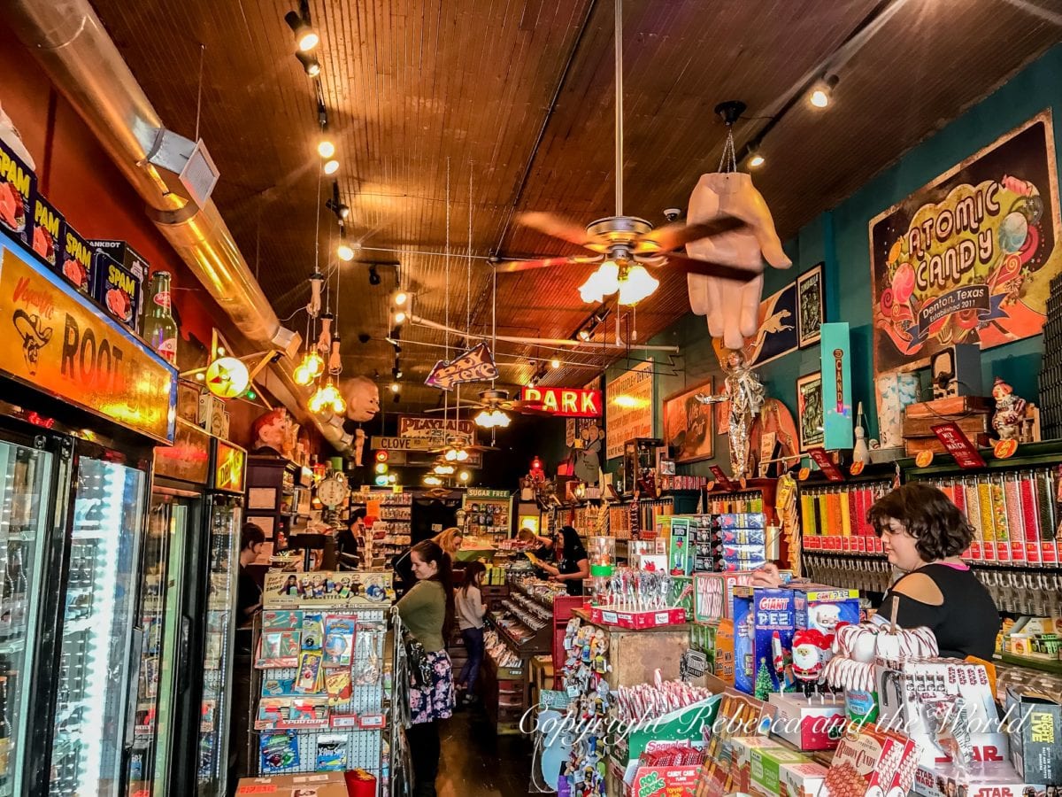 One of the best things to do in Denton, Texas, is purchase some of the more than 300 kinds of candy at Atomic Candy