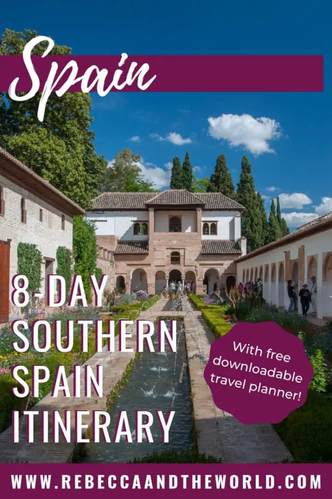 Discover the best of Andalucia with this 8-day southern Spain itinerary. Visit Granada, Nerja, Ronda, Seville and Cordoba and explore the beauty and delicious food of this region #spain #andalucia #alhambra #granada #seville #sevilla #nerja #ronda #cordoba #roadtrip #itinerary #tapas #spanishfood