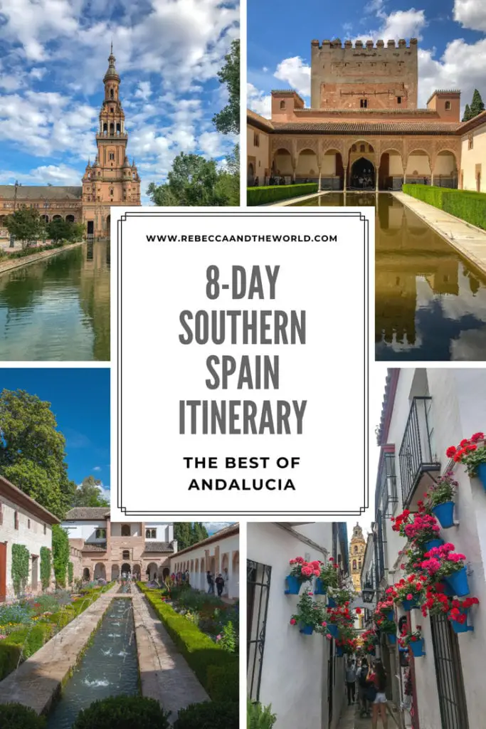 Discover the best of Andalucia with this 8-day southern Spain itinerary. Visit Granada, Nerja, Ronda, Seville and Cordoba and explore the beauty and delicious food of this region #spain #andalucia #alhambra #granada #seville #sevilla #nerja #ronda #cordoba #roadtrip #itinerary #tapas #spanishfood