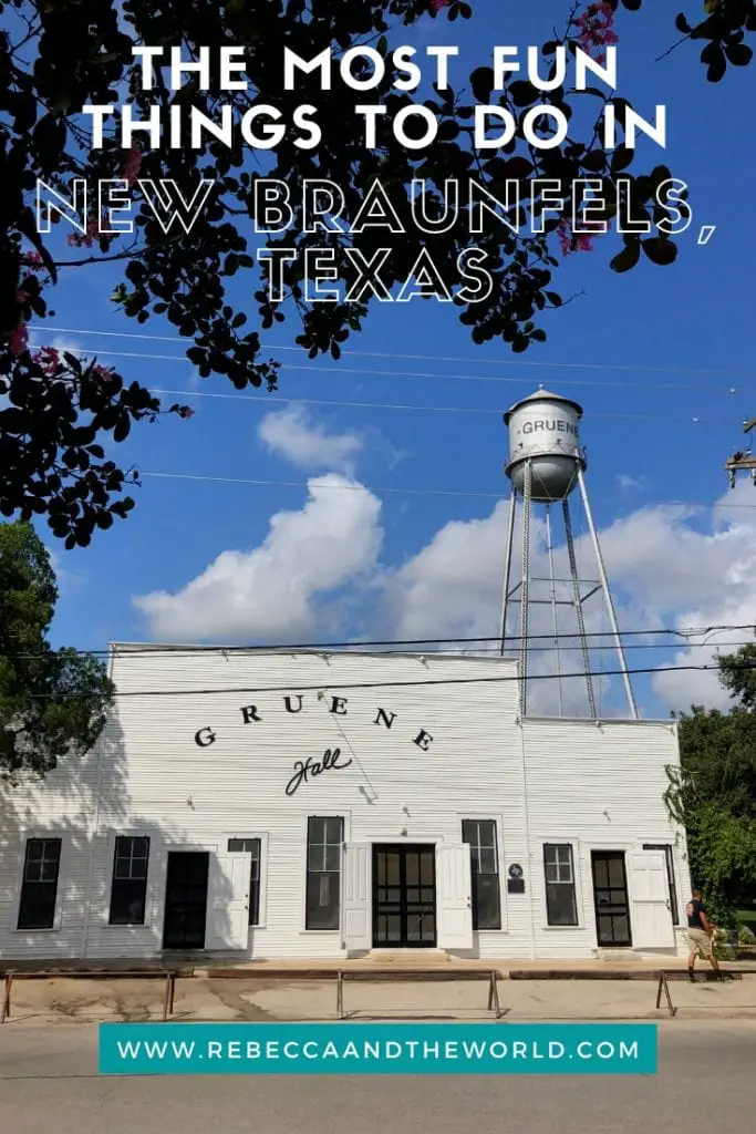 New Braunfels in Texas Hill Country is a great place to spend a long weekend. There are plenty of things to do here - wander historic Gruene, go shopping at the farmers market, tube down one of the city's two rivers or sip Texan wines. This guide shares the best things to do in New Braunfels, along with where to eat, where to stay and when to visit. | #newbraunfels #texas #hillcountry #gruene #gruenehall #thingstodoinnewbraunfels #weekendtrip #travelguide