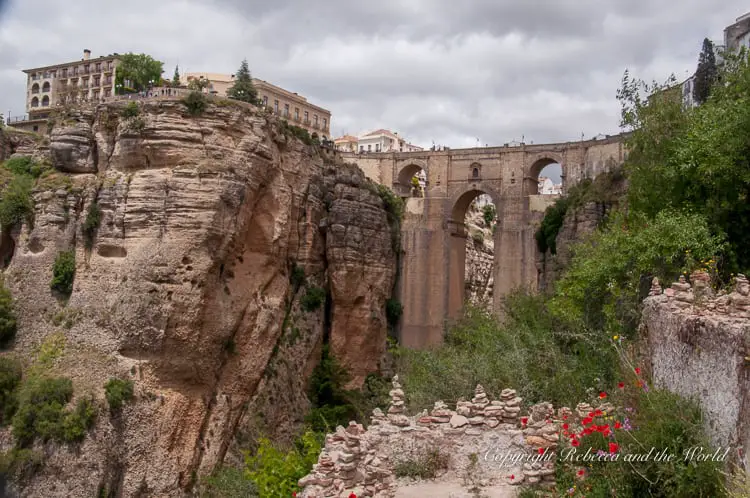 The famous Puente Nuevo bridge spanning the El Tajo gorge in Ronda, a remarkable example of 18th-century engineering, connecting the old and new parts of the town.