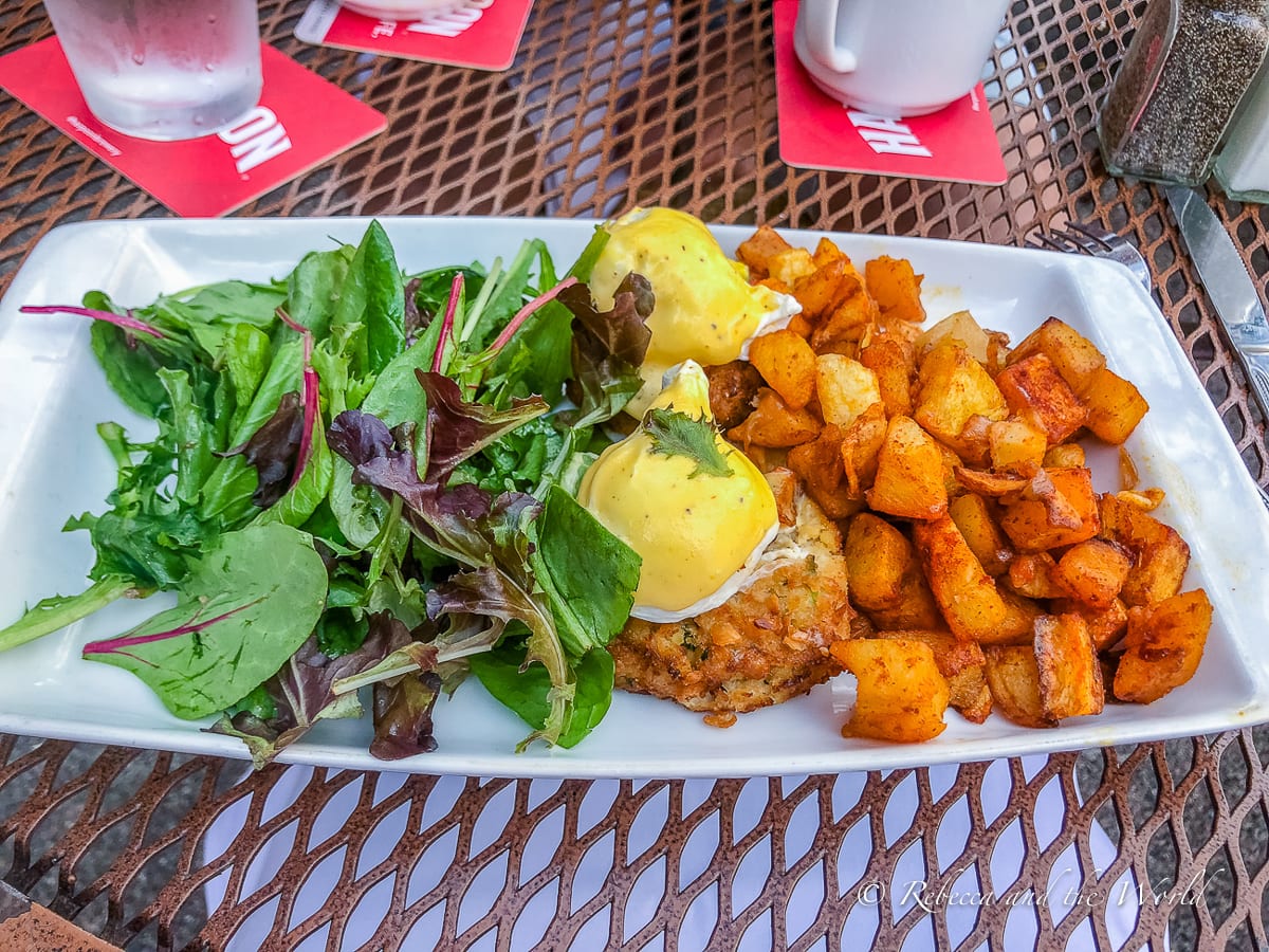 The crab cake Benedict from Stephanie's is a great brunch choice