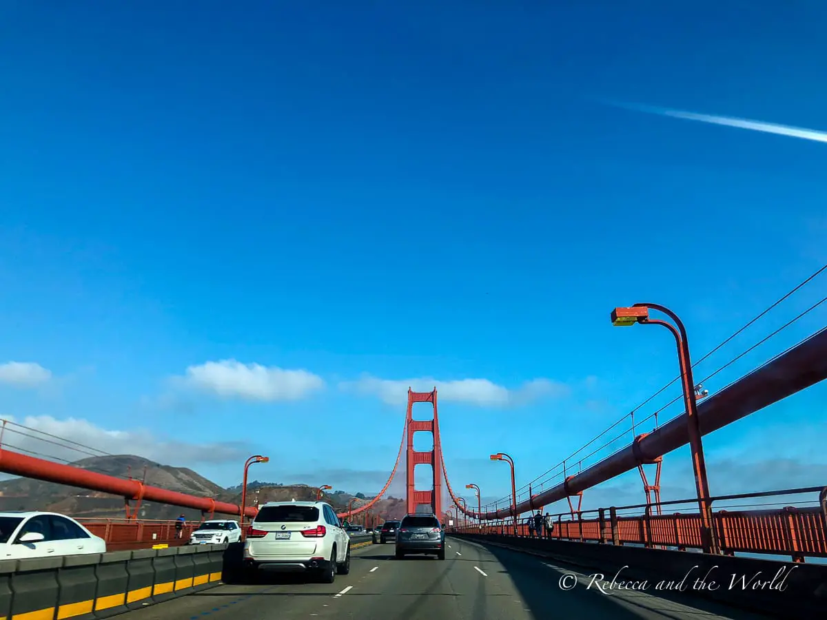 Heading to Sonoma from San Francisco includes a drive across the Golden Gate Bridge