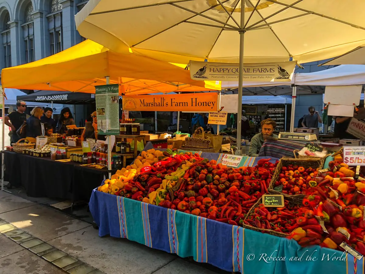 The Farmers Market at the Ferry Building in San Francisco is great for local produce