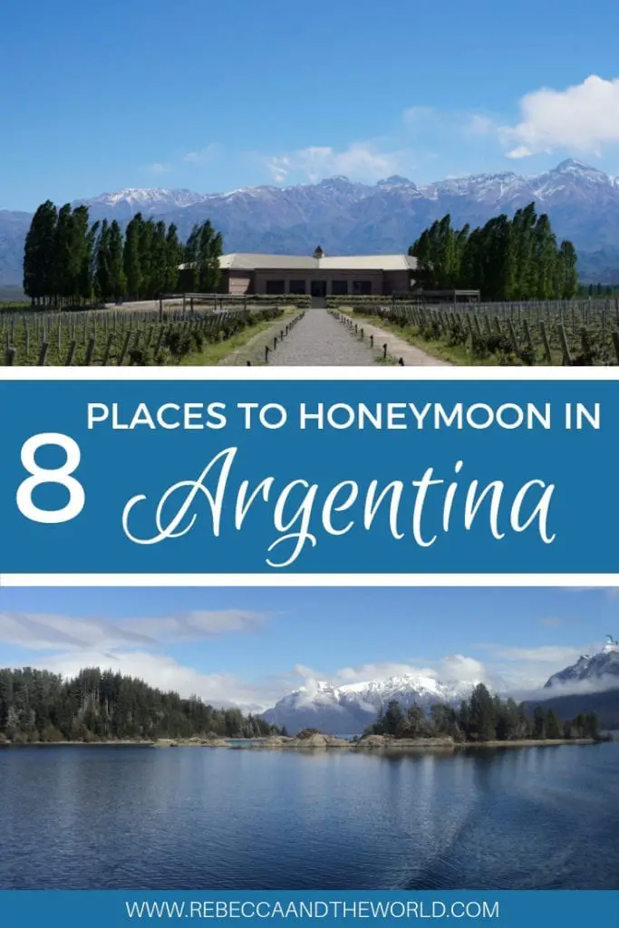 Planning a honeymoon in Argentina? Here's a guide to the most romantic places to visit in Argentina, including the best hotels for your honeymoon. | #honeymoon #honeymoonideas #argentina #southamerica #buenosaires #iguazu #gaucho #bariloche #patagonia #northargentina #salta #elchalten #elcalafate #mendoza #esterosdelibera