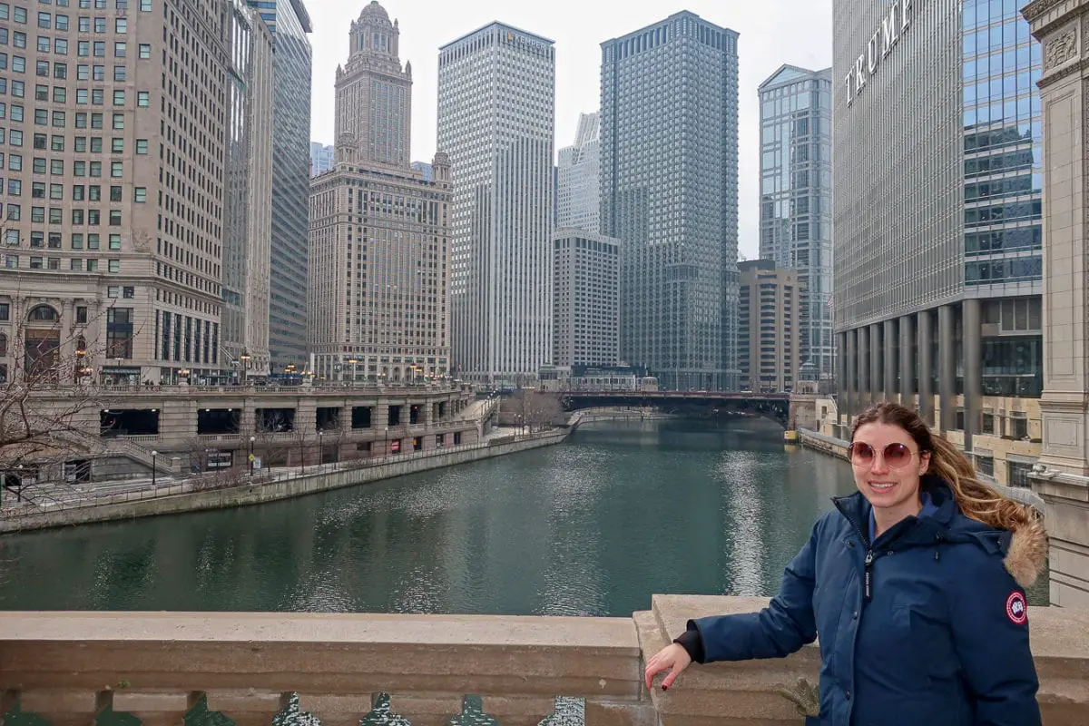 Looking over Chicago's Riverwalk