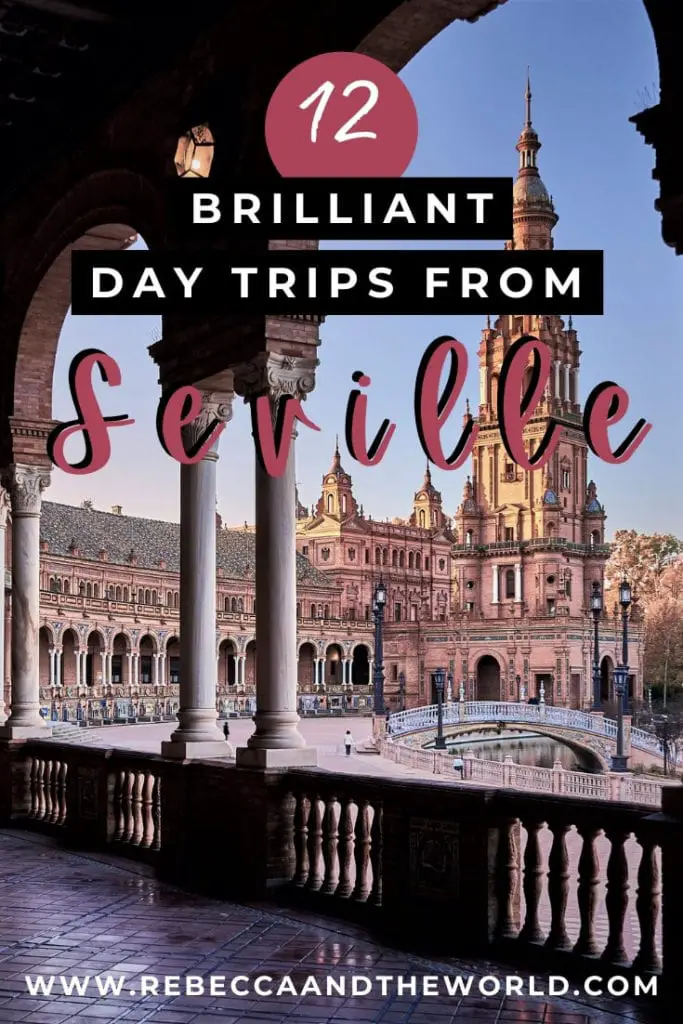 While Seville has enough to keep you busy for days or weeks, consider one of these 12 day trips from Seville. You'll escape the city for the famous pueblos blancos, beautiful beaches, historical cities and even a day trip into Portugal! | #daytrips #seville #spain #andalucia #sevillethingstodo #sevilledaytrips
