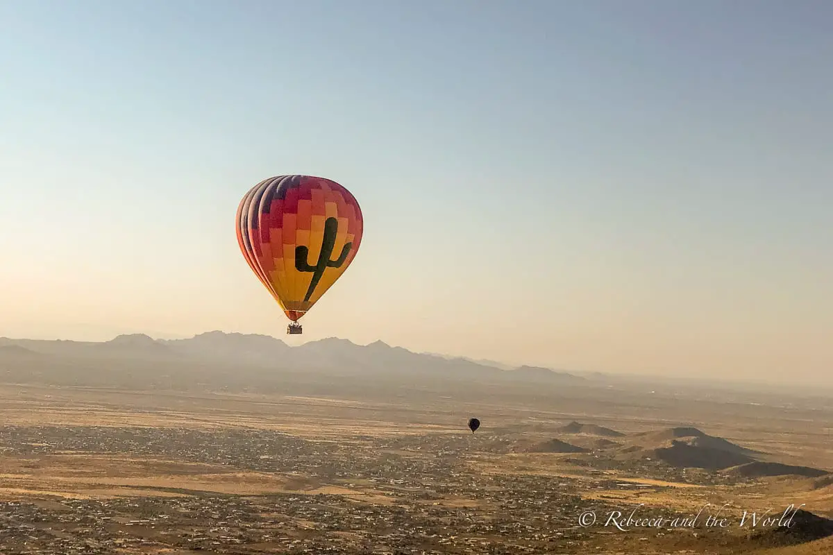 Soaring over the desert as the sun rises is a beautiful thing to do in Phoenix