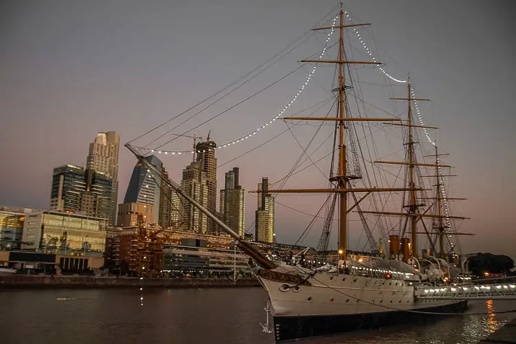 History lovers should visit the Fragata Sarmiento in Puerto Madero, Buenos Aires