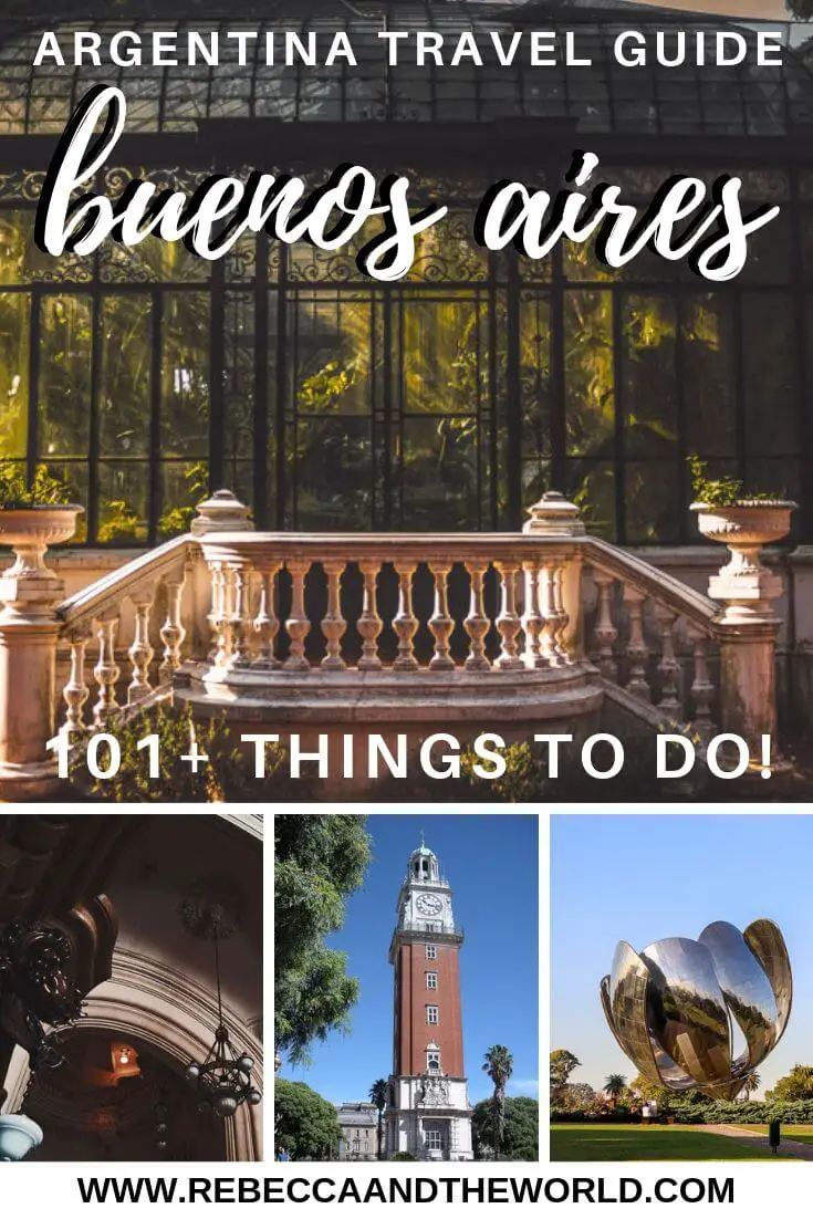 Wondering what to do in Buenos Aires, Argentina? This list of more than 100 things to do includes restaurants, bars, museums, parks, gardens, historical sites and more! Click on through and save it for your trip to Buenos Aires! | #buenosaires #argentina #argentinatravel #buenosairesthingstodo #buenosairesitinerary #buenosaireswhattodo #southamerica #cityguide #travel