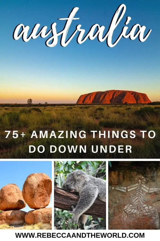 This ultimate Australia bucket list has more than 75 things to do in Australia. Start planning your trip Down Under today with these adventures, activities and must-dos in the best places to visit in Australia! #Australia #AustraliaTravel #ThingstodoinAustralia #AustraliaBucketList #TravelInspiration #AustraliaTravelIdeas
