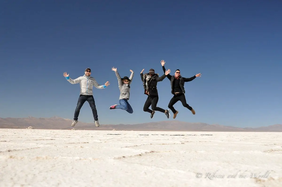 One of the most fun things to do in Argentina is try your hand at forced perspective photos at the Salinas Grandes salt flats - it's harder than you think!
