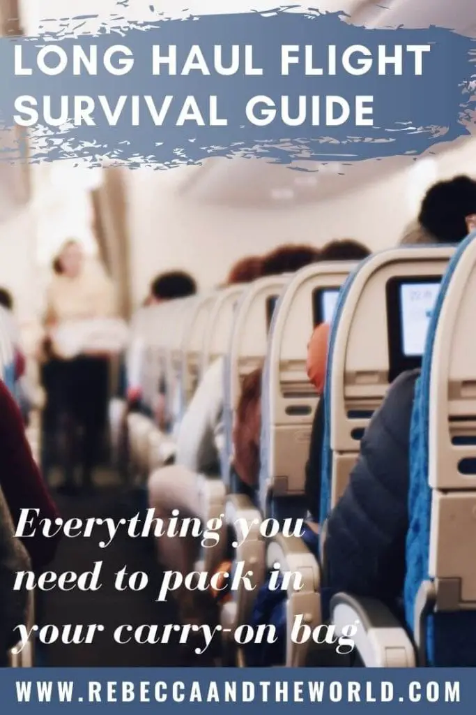 Got a long flight coming up? Pack these long haul flight essentials to make the trip more comfortable. Tips from a frequent flyer. | #carryonbag #packinglist #longhaulflight #flightessentials #frequentflyer