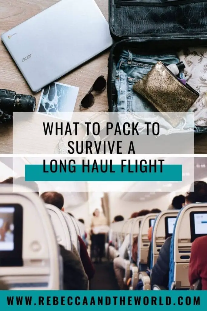 Got a long flight coming up? Pack these long haul flight essentials to make the trip more comfortable. Tips from a frequent flyer. | #carryonbag #packinglist #longhaulflight #flightessentials #frequentflyer