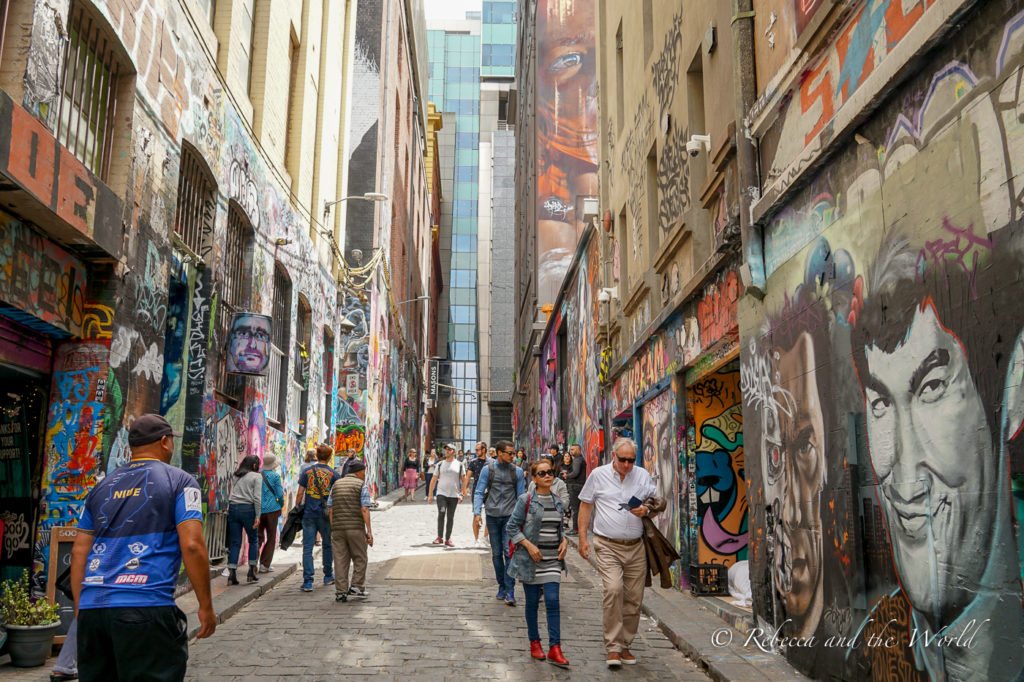 The street art in Melbourne is world famous - one of the most popular alleyways is Hosier Lane