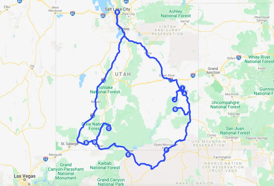 2 week utah road trip