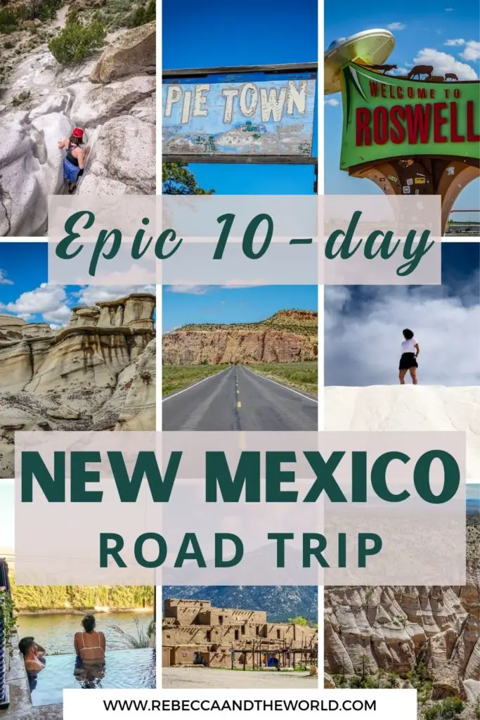 A New Mexico road trip is the best way to see the state, full of natural beauty and culture. Plan your New Mexico itinerary with this detailed guide, covering where to stop, what to see and where to stay. | New Mexico | New Mexico Road Trip | New Mexico Itinerary | USA Road Trip | |Things To Do in New Mexico | What To Do in New Mexico | New Mexico Road Trip Things To Do | New Mexico Road Trip Map | New Mexico Travel Itinerary | Santa Fe Itinerary | Taos Itinerary