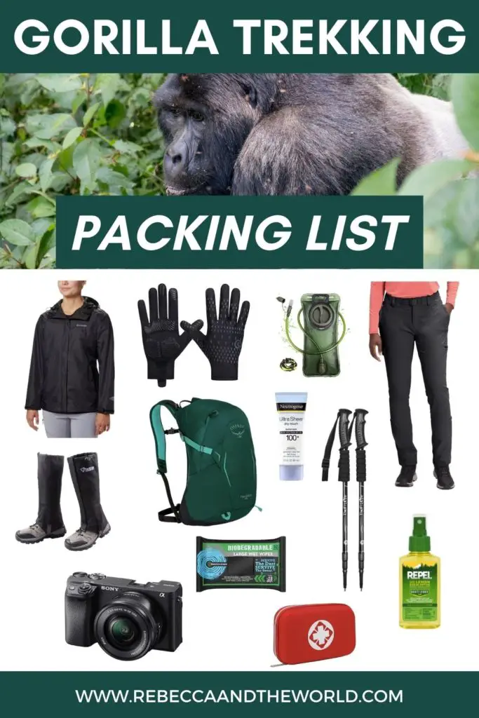 Going gorilla trekking? This gorilla trekking packing list has all the essential gear you need to take and tips on what to wear. | Uganda | Rwanda | Gorilla Trekking | Gorilla Safari | Gorilla Trekking Uganda | Gorilla Trekking in Rwanda | Bucket List Items | East Africa Travel | Uganda Itinerary | Rwanda Travel | What to Wear Gorilla Trekking