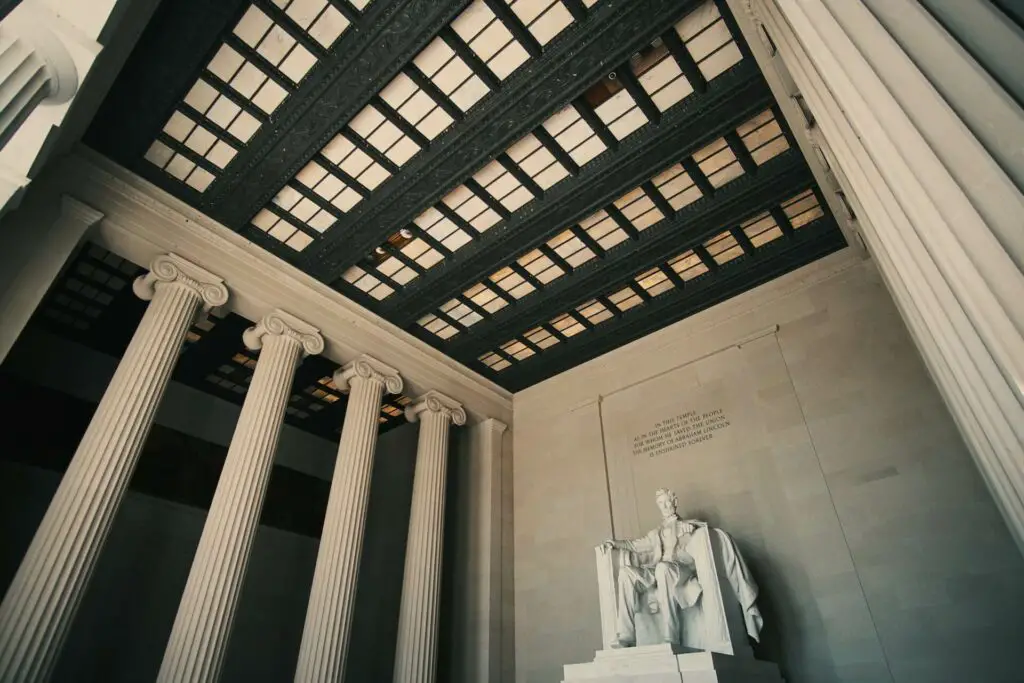 A view of the Lincoln Memorial in Washington DC