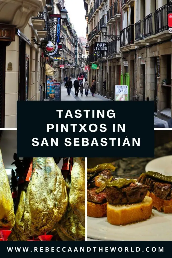 Planning to join a San Sebastian pintxos tour? Here's what to expect - plus what to do if you'd prefer to do a self-guided tour to find the best pintxos in San Sebastian. Either way, prepare yourself for a culinary delight! | #sansebastian #pintxos #bestpintxos #sansebastianpintxostour #spaintravel #basquecountry