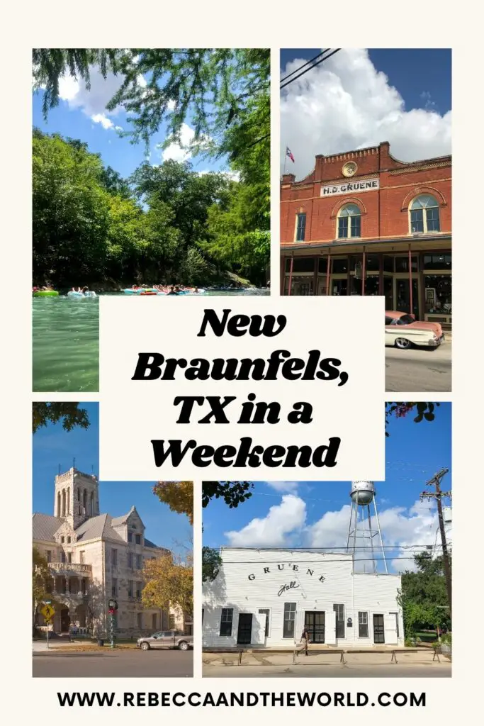 New Braunfels in Texas Hill Country is a great place to spend a long weekend. There are plenty of things to do here - wander historic Gruene, go shopping at the farmers market, tube down one of the city's two rivers or sip Texan wines. This guide shares the best things to do in New Braunfels, along with where to eat, where to stay and when to visit. | New Braunfels | Texas | Hill Country | Gruene | Gruene Hall | Things to Do in New Braunfels | Weekend in New Braunfels | Texas Travel Guide