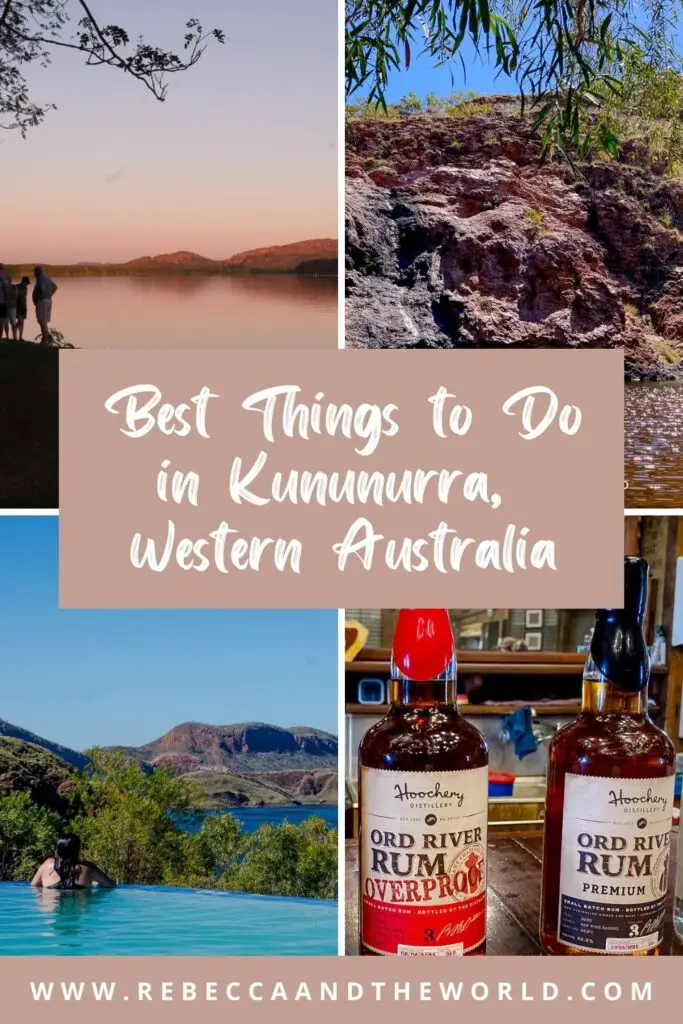 Looking for the best things to do in Kununurra WA? This town has so much to do - here's what to add to your Kununurra itinerary. From watering holes and waterfalls to Mirima National Park and a rum distillery to a scenic flight over Purnululu National Park and the Bungle Bungles, you can easily fill a few days in this lovely Western Australian town. | Kununurra | Kununurra WA | Visit Western Australia | Visit Australia | Lake Kununurra | Purnululu National Park | Bungle Bungles | Lake Argyle