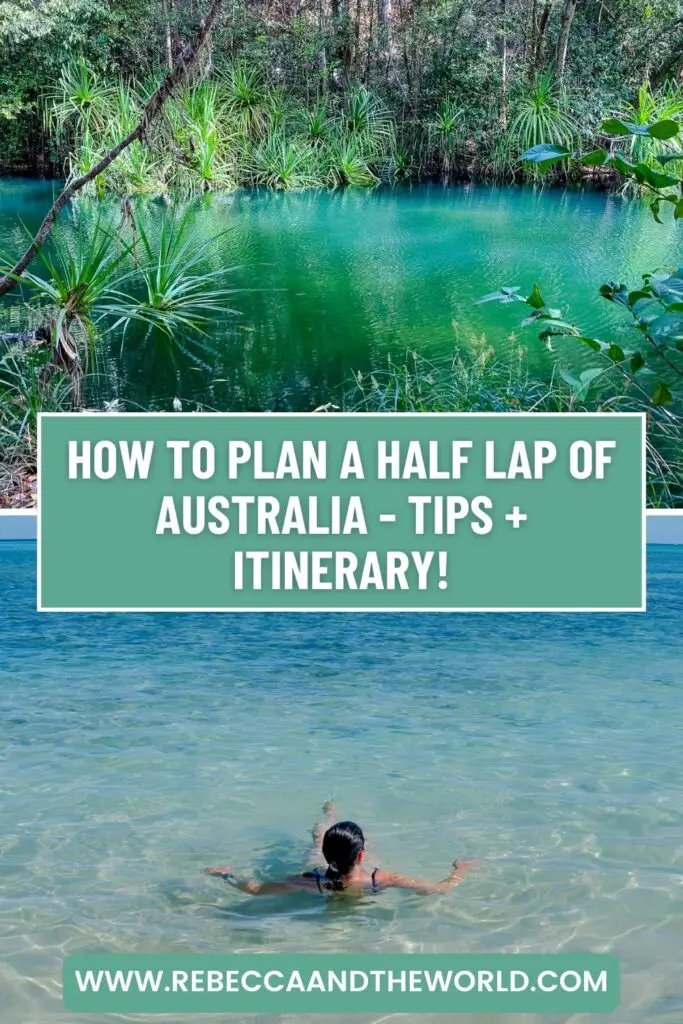 Don't have time for the Big Lap of Australia? Plan a half lap of Australia instead! Here's my detailed itinerary for 3.5 months on the road. Includes where to stop, what to do and where to stay along the way. | Australia Road Trip | Half Lap of Australia | Big Lap of Australia | Road Trip Ideas | Australia Road Trip Itinerary | Australia Itinerary | Visit Australia | Western Australia | Northern Territory | Western Australia Coast