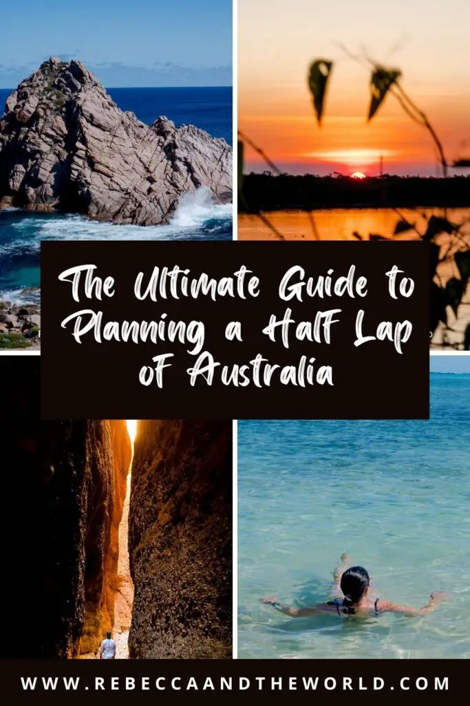 Don't have time for the Big Lap of Australia? Plan a half lap of Australia instead! Here's my detailed itinerary for 3.5 months on the road. Includes where to stop, what to do and where to stay along the way. | Australia Road Trip | Half Lap of Australia | Big Lap of Australia | Road Trip Ideas | Australia Road Trip Itinerary | Australia Itinerary | Visit Australia | Western Australia | Northern Territory | Western Australia Coast