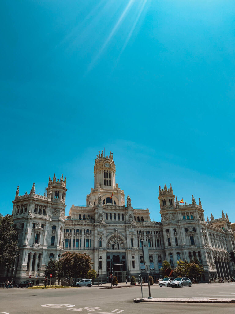 Palacio de Cibeles in Madrid, a grand city hall and cultural centre often admired on a 2-day Madrid itinerary or weekend in Madrid.