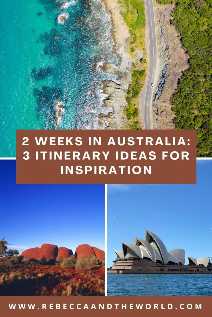 Planning a trip to Australia? Here are 3 amazing 2-week itineraries covering Sydney, Uluru, the Great Ocean Road, and Western Australia. 2 Weeks in Australia | 2 week Australia itinerary | Australia Trip planner | East Coast Australia itinerary | Western Australia road trip | Uluru itinerary | Great Ocean Road itinerary | Sydney itinerary | Melbourne itinerary | Best way to spend 2 weeks in Australia | Two week Australia trip | Australia highlights itinerary | How to plan an Australia trip