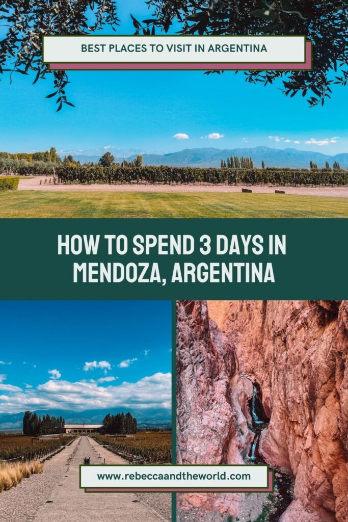 Wondering how to spend 3 days in Mendoza? This first-timer's Mendoza itinerary covers the wine regions and an Andes day trip. | 3 Days In Mendoza | Mendoza Itinerary | Mendoza Argentina | Mendoza Wine Region | Mendoza Wineries | Lujan De Cuyo | Maipu Valley | Valle De Uco | Uco Valley Wineries | Mendoza Wine Tasting | Mendoza Wine Tour | Things To Do In Mendoza | Argentina Travel Itinerary | Argentina Wine Country | South America Travel | Where To Stay In Mendoza | Mendoza Travel Guide
