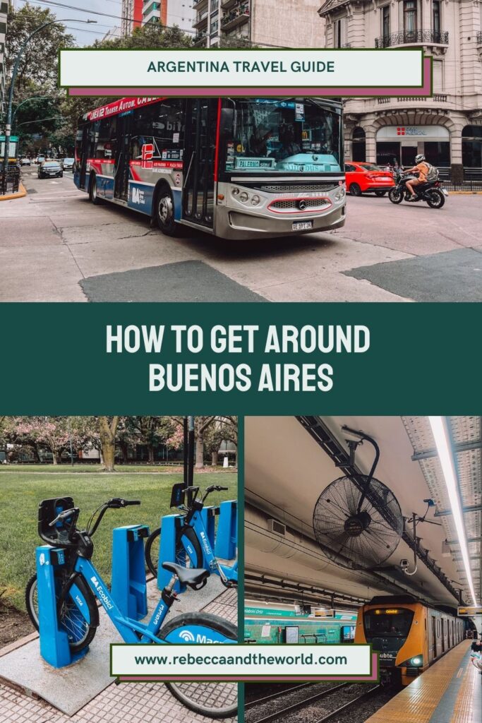 A practical guide to getting around Buenos Aires: how to use Buenos Aires public transport (the Subte and buses), when to take taxis or Uber, plus airport transfer options. | Buenos Aires Transport | Buenos Aires Travel Guide | Buenos Aires Public Transport | Buenos Aires Subte | SUBE Card Buenos Aires | Uber In Buenos Aires | Buenos Aires Airport Transfer | EZE To Buenos Aires | AEP To Buenos Aires | Buenos Aires Itinerary | Buenos Aires Travel Tips | First Time In Buenos Aires