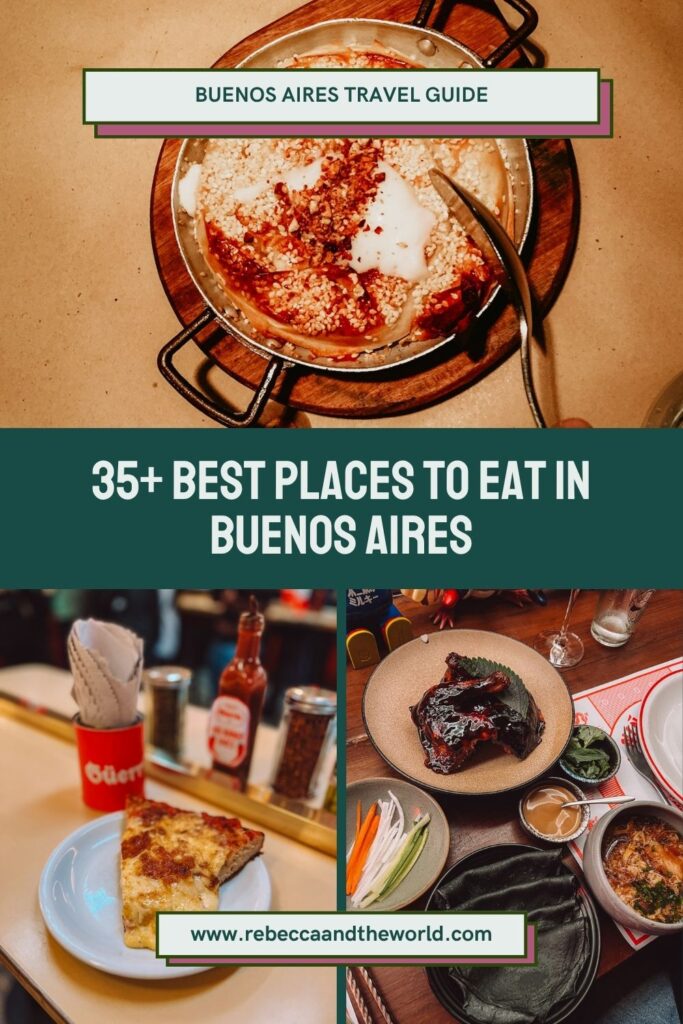 Wondering where to eat in Buenos Aires when you visit? Here's my guide to 50+ of the best restaurants in Buenos Aires. You won't go hungry! Click through to discover the best places to eat and add them to your own Buenos Aires itinerary. | Buenos Aires | Where to Eat in Buenos Aires | Foodie Travel | Buenos Aires Travel Guide | Places to Eat in Buenos Aires | Buenos Aires Food Guide | Best Restaurants in Buenos Aires | What to Eat in Argentina | Buenos Aires Food | Buenos Aires Restaurants