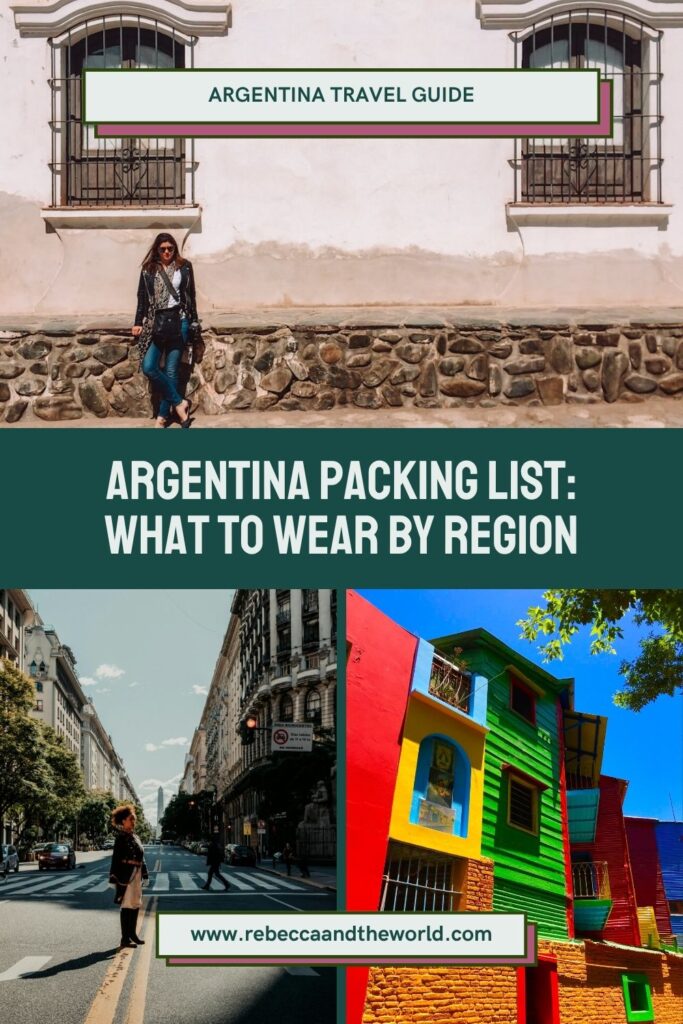 Argentina packing list: What to wear and what you need for Buenos Aires, Patagonia, Iguazú, Mendoza and the northwest. | Argentina Packing List | What To Pack For Argentina | Argentina Travel Packing List | Argentina Travel Tips | Argentina Travel Guide | Patagonia Packing List | Iguazu Falls Packing List | Patagonia Hiking Packing List | South America Packing List | What To Wear In Argentina | Patagonia Hiking Essentials | Argentina Itinerary Planning | South America Travel Tips