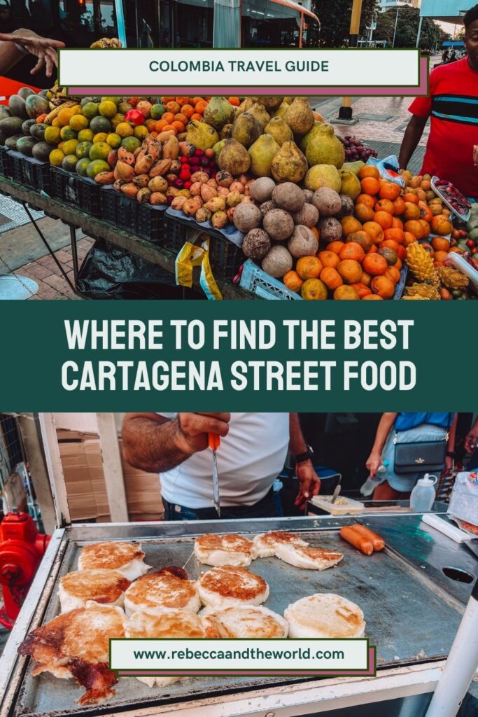 Not sure what to eat in Cartagena? Try a Cartagena street food tour! Here's what to expect on the tour and the Colombian dishes you'll try. | Cartagena Street Food Tour | What To Eat In Cartagena | Colombia Street Food | Cartagena Food Tour | Cartagena Travel Guide | Things To Do In Cartagena | What to Do in Cartagena | Cartagena Old Town | Walled City Cartagena | Cartagena Itinerary | Colombian Food | Colombian Fruit | Limonada De Coco | Cartagena Colombia Travel | South America Travel