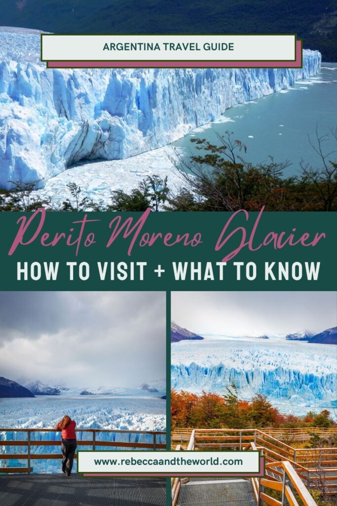 Have you ever trekked on a glacier? You can in Patagonia, Argentina. Enjoy trekking Perito Moreno Glacier, a huge glacier that's growing every day. Click through to read this guide to everything you need to know about visiting Perito Moreno Glacier. Includes how to get there, cost and what to expect on the day. | Argentina | Patagonia | Things to Do in Argentina | Places in Argentina | Perito Moreno | Glacier | Perito Moreno Glacier | Trekking | Hiking | South America | South America Bucket List