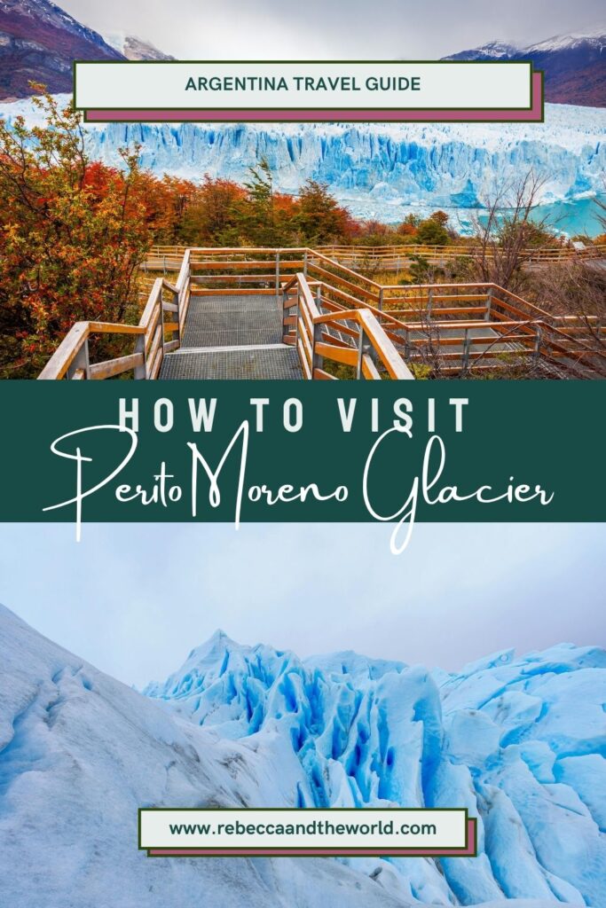 Have you ever trekked on a glacier? You can in Patagonia, Argentina. Enjoy trekking Perito Moreno Glacier, a huge glacier that's growing every day. Click through to read this guide to everything you need to know about visiting Perito Moreno Glacier. Includes how to get there, cost and what to expect on the day. | Argentina | Patagonia | Things to Do in Argentina | Places in Argentina | Perito Moreno | Glacier | Perito Moreno Glacier | Trekking | Hiking | South America | South America Bucket List