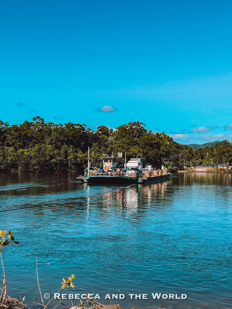 The Daintree River ferry crossing on the way to Cape Tribulation